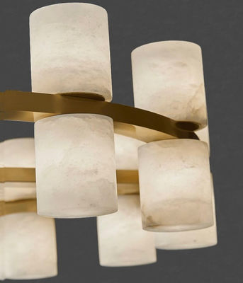 High Quality Spanish Fashion Decoration Marble Lamp European Living Room High Ceiling ClassicQuartz Stone round Chandeli