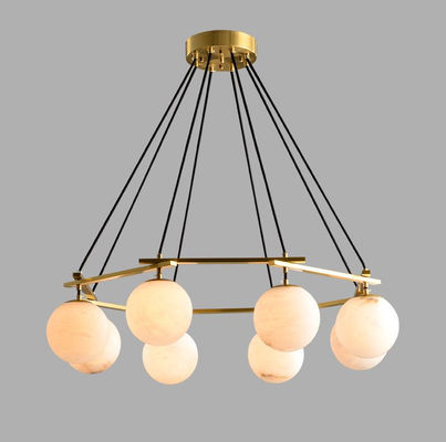 Modern Round Alabaster Pendant Light Study Living Room Dining Room Art Hanging Trendy Decoration Chandelier