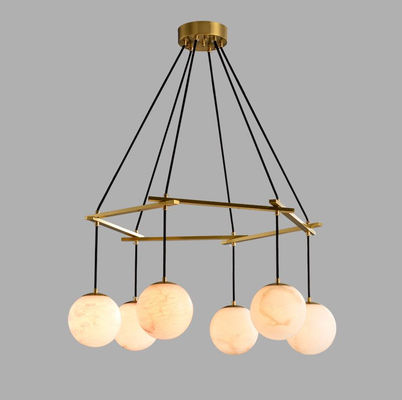 Modern Round Alabaster Pendant Light Study Living Room Dining Room Art Hanging Trendy Decoration Chandelier