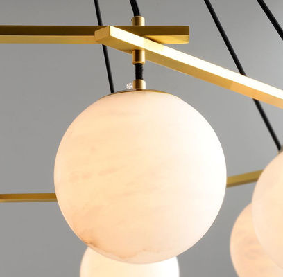 Modern Round Alabaster Pendant Light Study Living Room Dining Room Art Hanging Trendy Decoration Chandelier