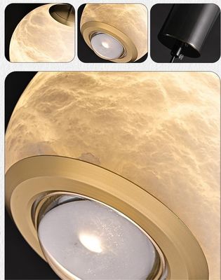 Luxury Indoor Home Decorations Linear Suspension Kitchen Island Living Room Bedroom Round Ball Alabaster Chandelier