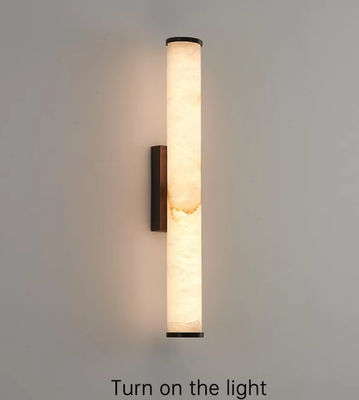 Long Linear Spanish Alabaster Marble Copper Wall Lamp Luxury Home Decor Wall Mounted Light Fixture For Living Room Hotel