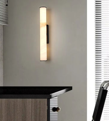 Long Linear Spanish Alabaster Marble Copper Wall Lamp Luxury Home Decor Wall Mounted Light Fixture For Living Room Hotel