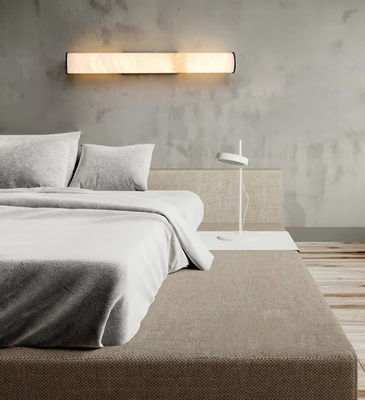 Long Linear Spanish Alabaster Marble Copper Wall Lamp Luxury Home Decor Wall Mounted Light Fixture For Living Room Hotel