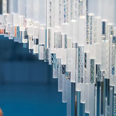 Wedding decoration Stainless steel tube chandelier can be customized contemporary hotel lobby decorated with crystal glass chandelier white chandelier