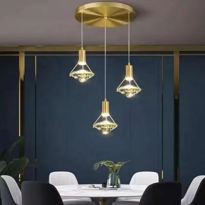 Nordic Luxury Modern Indoor Hotel Villa Restaurant Diamondshape Decorative Creative Crystal Pendant Light