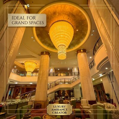 Spanish Style Marble Base Crystal Chandelier Custom Large Villa Lighting Gold Finish Luxury Fixture