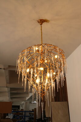 Villa Crystal Ribbon Chandelier European Style Custom Pendant Lighting LED 220V-240V 10-20m2 Coverage