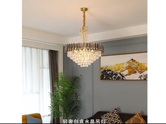 Lumières de lustre en cristal d'or