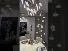 Lustre en acier inoxydable moderne en verre