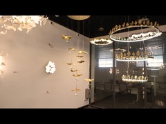 Hôtel Lobby Lustre à feuilles d'érable Armatures d'éclairage personnalisées avec suspendus en verre