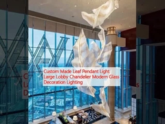 Lumière de pendentif en feuille sur mesure Grand loge Lustre de verre moderne