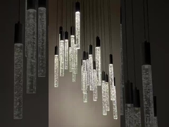 Étagère de l'hôtel Corridor Étagère du tube de cristal Pendentif Lumière du balcon Corridor Fixtures suspendues