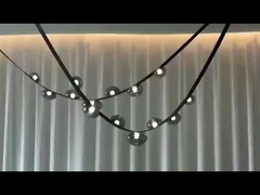 Lobby de l'hôtel Lustre noir Villa décoration de design Lumière suspendue en cuir pour le salon