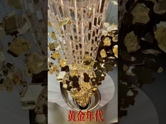 Éclairage personnalisé Armatures d'éclairage Art Glass Grand Foyer Lustreur d'éclairage OEM ODM