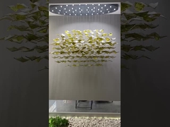 Places haut de gamme Ronde or Grand chandelier de foyer Solutions d'éclairage personnalisées
