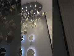 Villa à l'intérieur Hôtel Home G4 Bulbe Type Aluminium Goutte d'eau Villa Escalier Led Crystal Chandelier