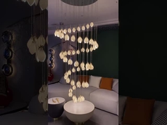 Lumière en céramique 85V de pendant de fleur du pétale G9 de taille multi pendante de plafonnier à 265V