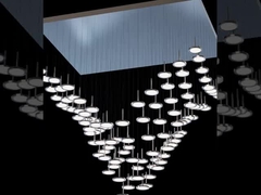 Chandelier en verre de fleurs de magnolie blanche sur mesure pour la salle de banquet des hôtels haut de gamme