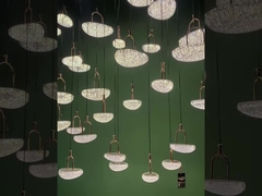 Hôtel sur mesure Lobby artisanal volant plume de verre pendentif lampe lustre