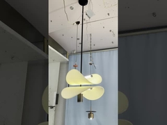 Salle de séjour Lampe Hall Lumière principale Villa Escaliers hauts Double lumière cristalline Atmosphère Ruban Zhongshan