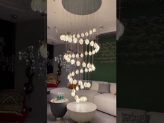 Nouvel arrivée forme artistique Lustre en verre irrégulier Villa Escalier long Lustre en forme de cercle acrylique
