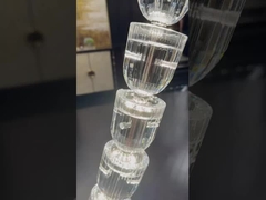 Nouveau salon à bulles à colonne de cristal lumière LED luxe simple lampe suspendue longue villa escalier duplex