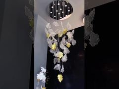 Projet d'installation de lampe de sol à étage en verre villa duplex rectangle long rectangle