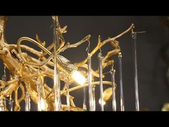 Nouveau lustre en cristal de luxe avec éclairage de branches en cuivre 2025 Salon Salle à manger