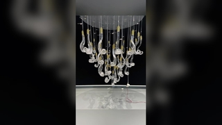 Lustre en cristal élégant en forme de goutte d'eau, éclairage moderne