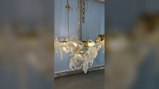 Lustre en verre titane or cristaux lampes suspendues de luxe