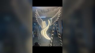 Grand énorme énorme personnalisé lampes suspendues 9500lm préfabriqué villa luxe suspendue lampes de plafond