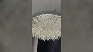 Tout en cuivre léger luxe marbre naturel créatif nouveau modèle chinois salon salle à manger circulaire C