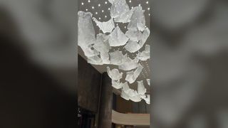Lampes de plafond décoratives esthétiques de salon en verre ambré de Style européen personnalisé