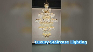 Lustre d'escalier de luxe Villa Double lumière tournante