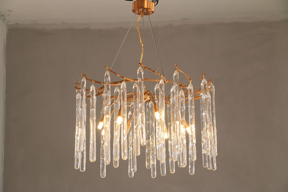 Zhongshang Lamps Home Decor Luxury Modern Chandelier Light for Coffee Shop Copper Crystal Chandelier