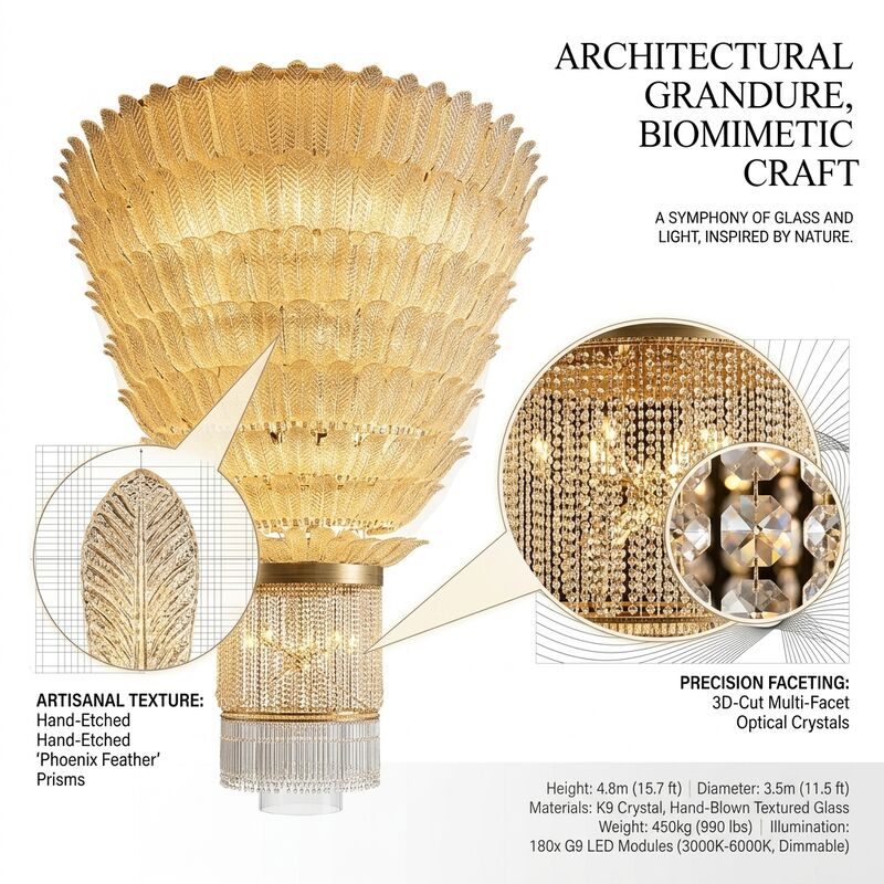 High-End Club Crystal Ring Chandelier Custom Large Gold Finished Lighting Spanish Marble Accent Fixture