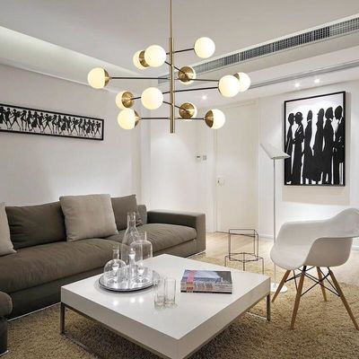 L'ODM a givré le lustre simple moderne de lumière de pendant de boule en verre pour le restaurant de salon