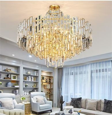 Lumière de cristal moderne italienne de luxe en or.