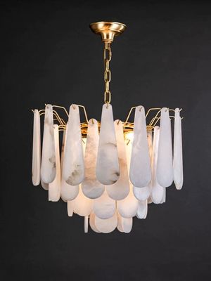 Lustre en pierre d'albâtre décoratif moderne minimaliste des lampes 80lm