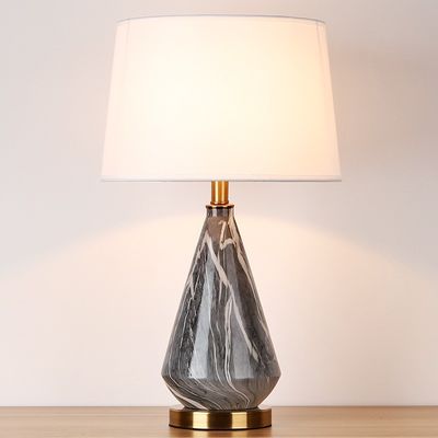 Base en céramique blanche D35*H63CM E27 85lm/W de lampe de Tableau d'ombre de tissu de chevet d'étude