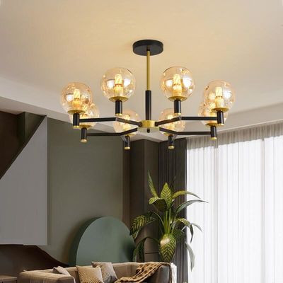 Lampes à pendentif en verre multi-tête E27 4000K 6000K Globe de verre suspendu Lampes à pendentif moderne