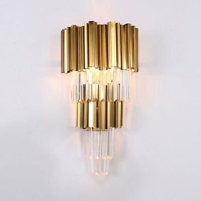 Finition d'or d'E14*3 E14*2 et Crystal Wall Lamp Sconces 6500K 4000K pour la maison à l'intérieur