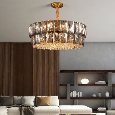 Brillez Crystal Chandelier Smoky Quartz Chandelier fumé par K9 intelligent tricolore