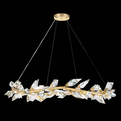 L'eau d'or d'intense luminosité laissent tomber Crystal Chandelier Ceiling Light Dimmable