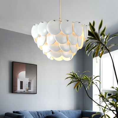Lampe moderne 8 de Crystal Chandelier E14 de fer en céramique blanc à 20m2