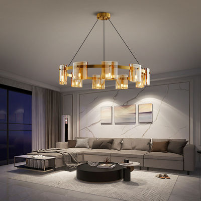 éclairage minimaliste plaqué de cuivre décoratif 40in moderne de lustre de plafonniers de 24in