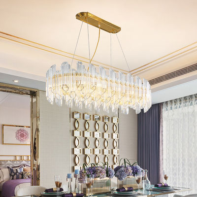 Le pendant K9 E14 de luxe en cristal allume les plafonniers ovales