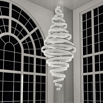 Chassis épaissis polissage de cristal grand lustre lumières 25m2 pour l'escalier tournant double