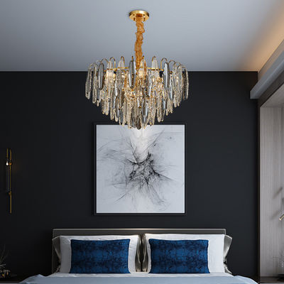 Dimmable autour de Crystal Smoke Grey Pendant Light adapté aux besoins du client par lumières pendantes de luxe antirouille